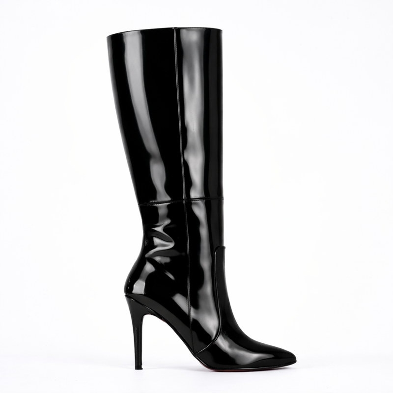 MareBlu - Bottes au design élégant pour femme en cuir - Verni Noir