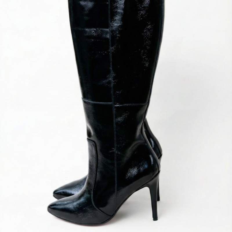 MareBlu - Bottes au design élégant pour femme en cuir - Verni Noir 2