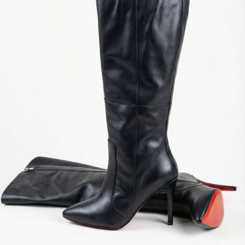 MareBlu - Bottes au design élégant pour femme en cuir - Verni Noir 3
