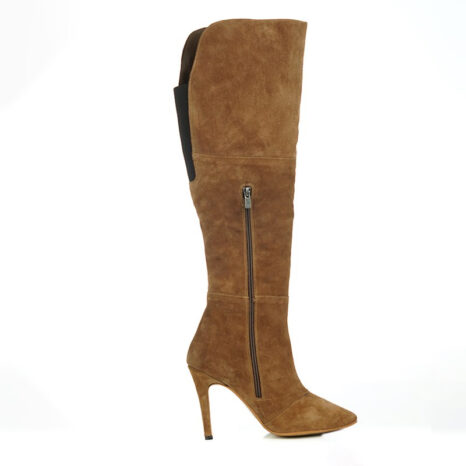 MareBlu - Bottes hautes pour femme en daim - Marron Camel