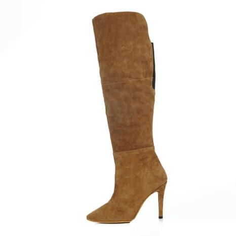 MareBlu - Bottes hautes pour femme en daim - Marron Camel 3