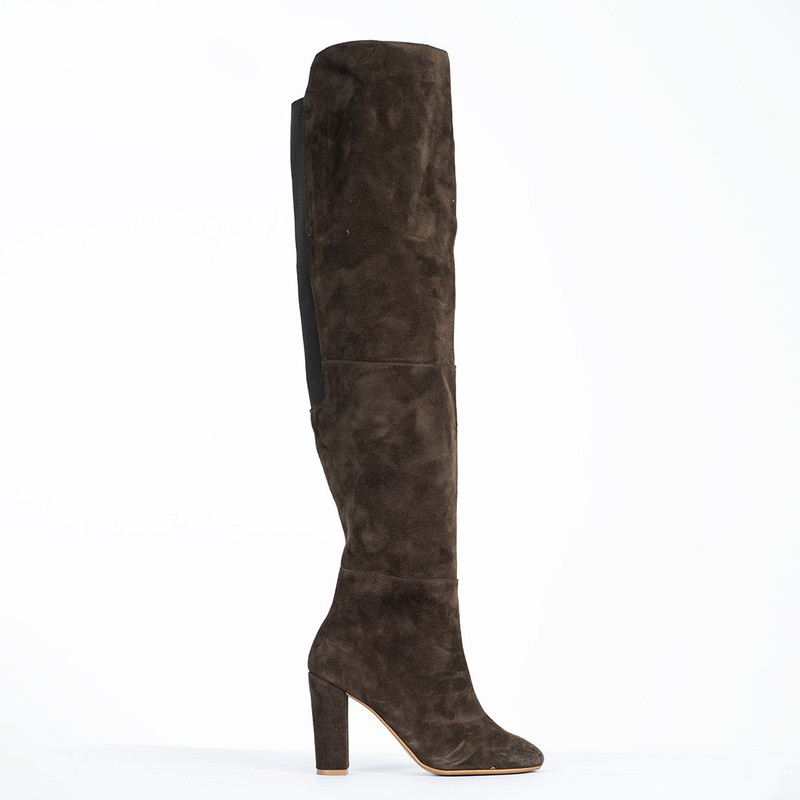 MareBlu - Bottes hautes pour femme en daim - Marron Foncé