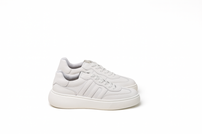 MareBlu - Baskets basses pour femme en cuir - Blanc
