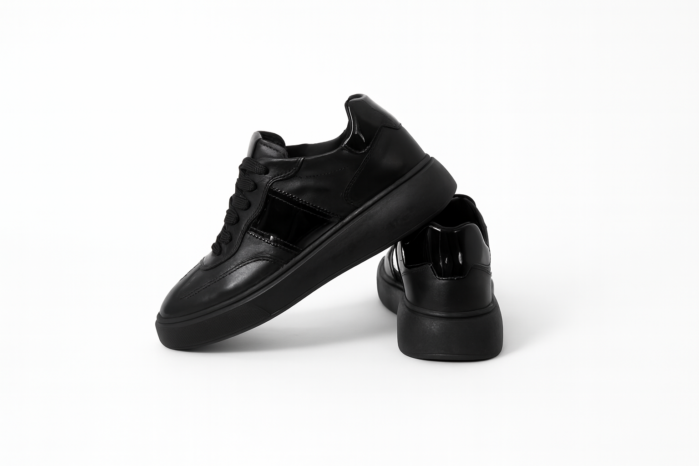 MareBlu - Baskets basses pour femme - Cuir Noir