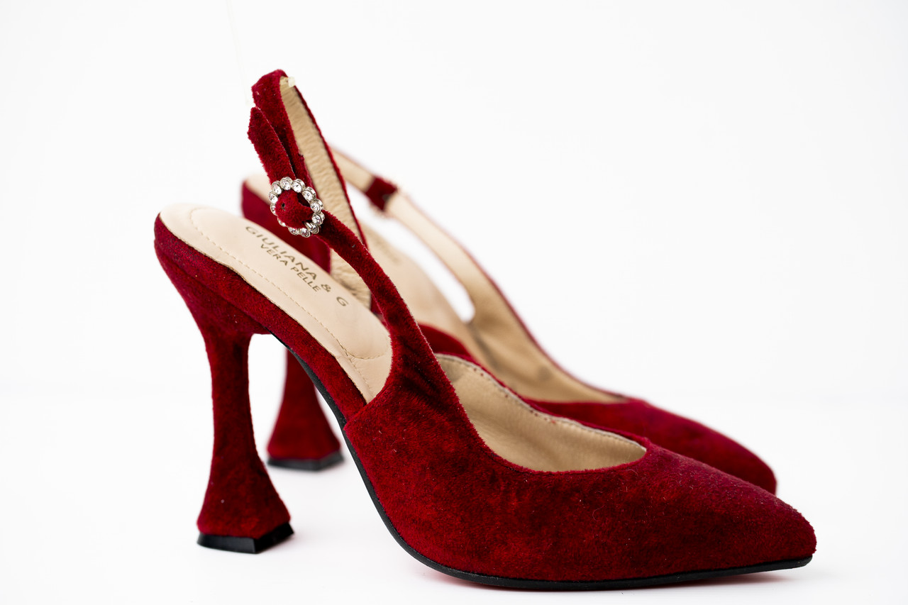 Mare Blu - Escarpins élégants en velours - Rouge Bordeaux