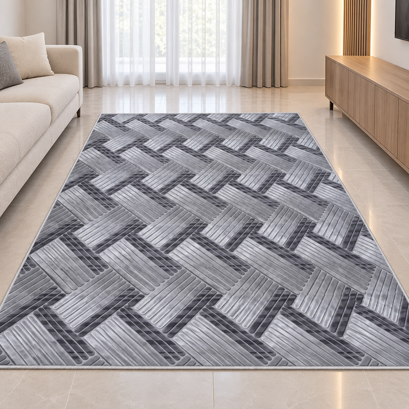 All&More - Tapis Margoum Moderne Motif Géométrique 2 × 3 m - Gris